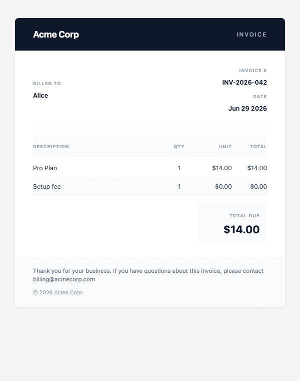 Invoice Receipt
