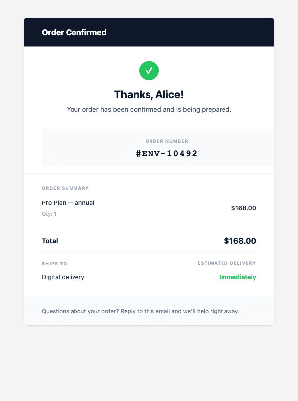 Order Confirm