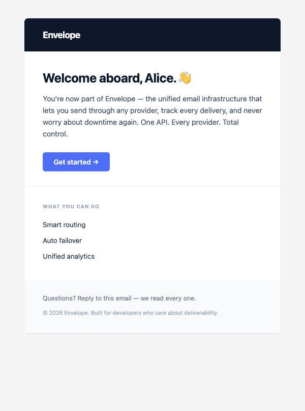 Welcome Email